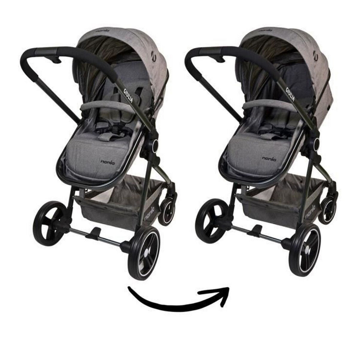 Baby's Pushchair Nania Grey Trio