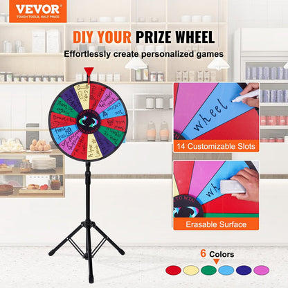 VEVOR 45.7 cm Prize Wheel Tripod Floor Stand Color Prize Wheel Fortune