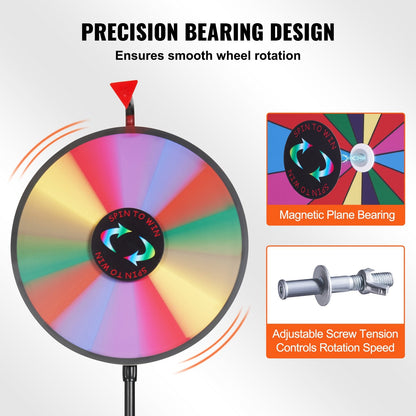 VEVOR 45.7 cm Prize Wheel Tripod Floor Stand Color Prize Wheel Fortune