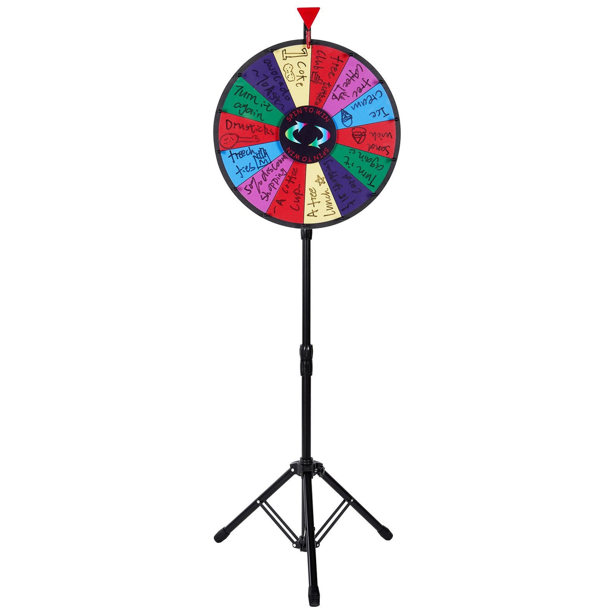 VEVOR 45.7 cm Prize Wheel Tripod Floor Stand Color Prize Wheel Fortune