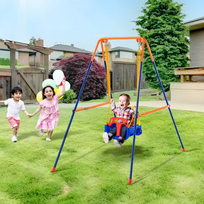 VEVOR Swing Sets for Backyard, 3-in-1 Toddler Swing Set with 4