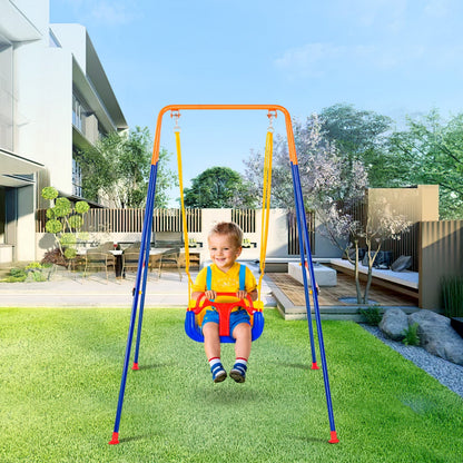 VEVOR Swing Sets for Backyard, 3-in-1 Toddler Swing Set with 4