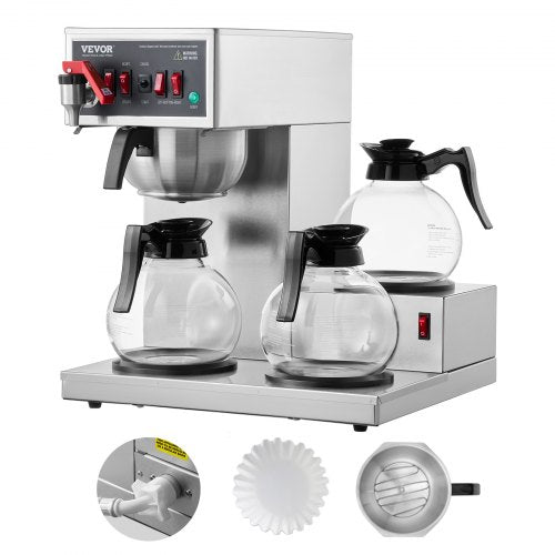 VEVOR 12 Cups Commercial Drip Coffee Maker, Coffee Maker Machine with