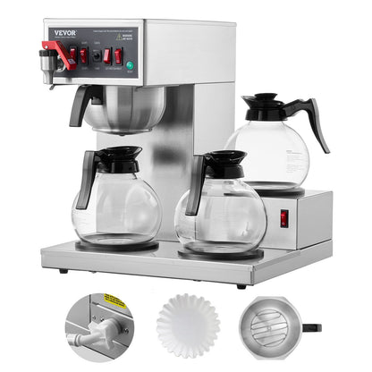 VEVOR 12 Cups Commercial Drip Coffee Maker, Coffee Maker Machine with