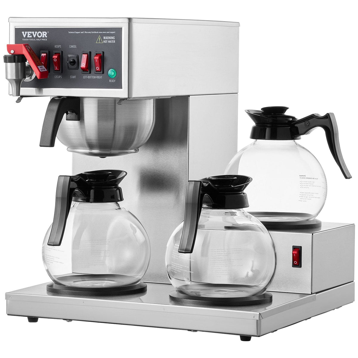 VEVOR 12 Cups Commercial Drip Coffee Maker, Coffee Maker Machine with