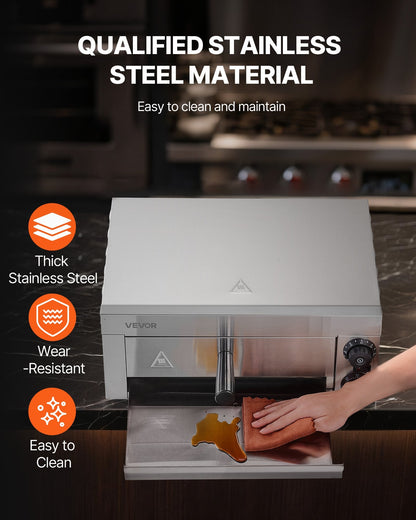 VEVOR Electric Pizza Oven for Countertops, 12-inch, 1500W, with Temp