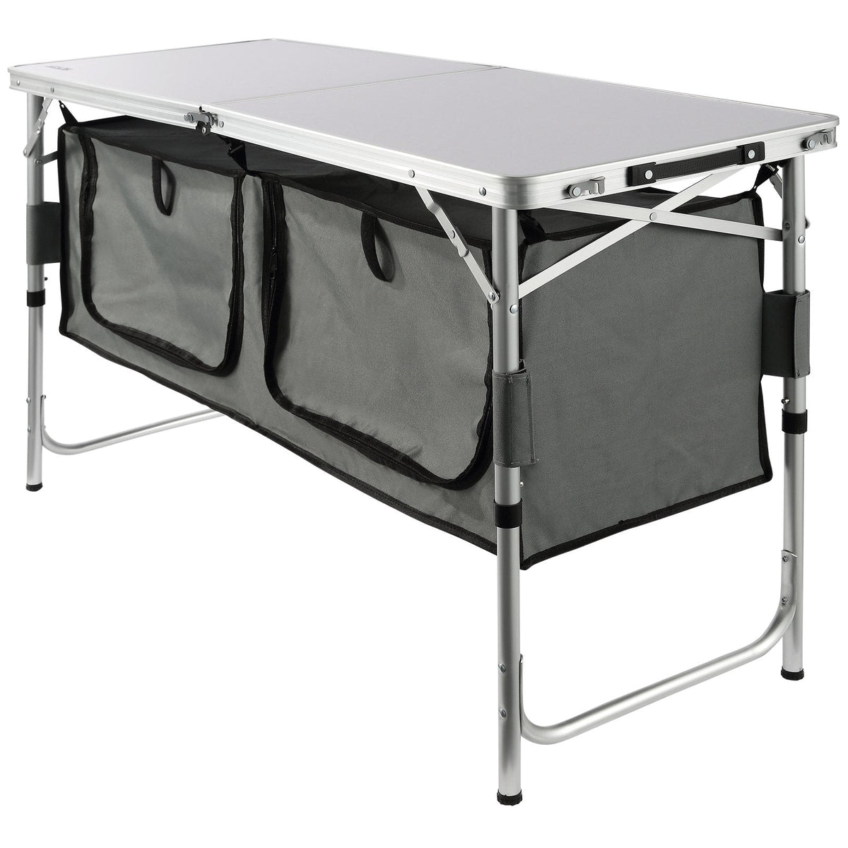 VEVOR Camping Kitchen Table Folding Portable Cook Station 3 Adjustable