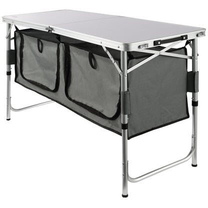 VEVOR Camping Kitchen Table Folding Portable Cook Station 3 Adjustable
