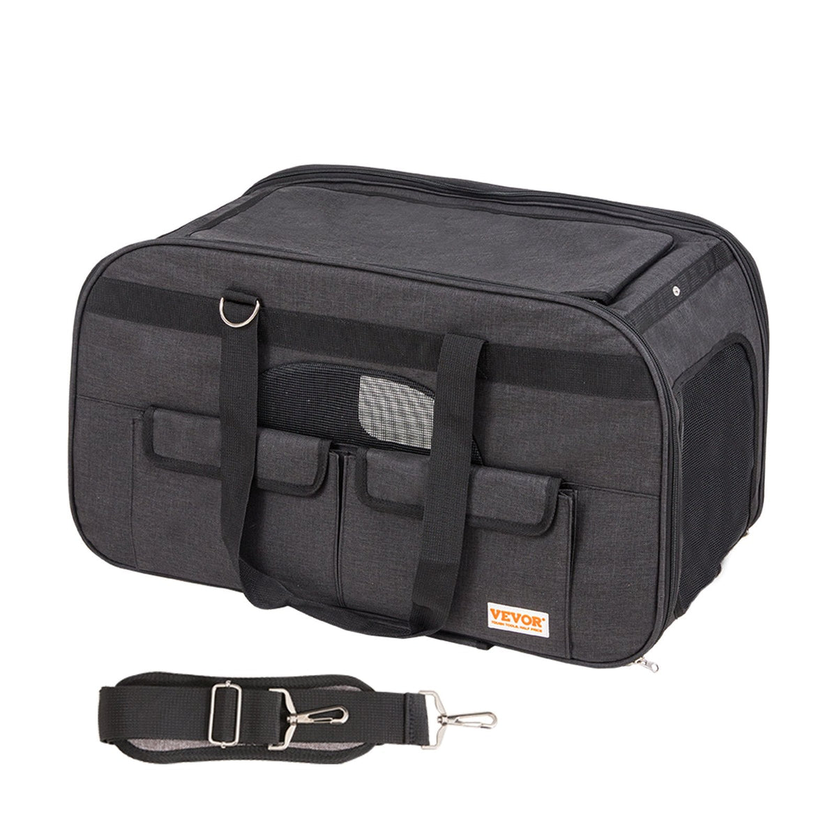 VEVOR Cat Carrier with Wheels, Rolling Pet Carrier with Telescopic