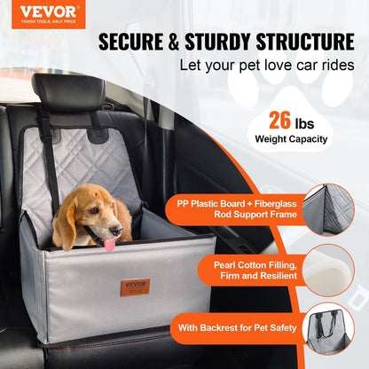 VEVOR Dog Car Seat, Dog Booster Seat for Car with  Support Frame, Pet