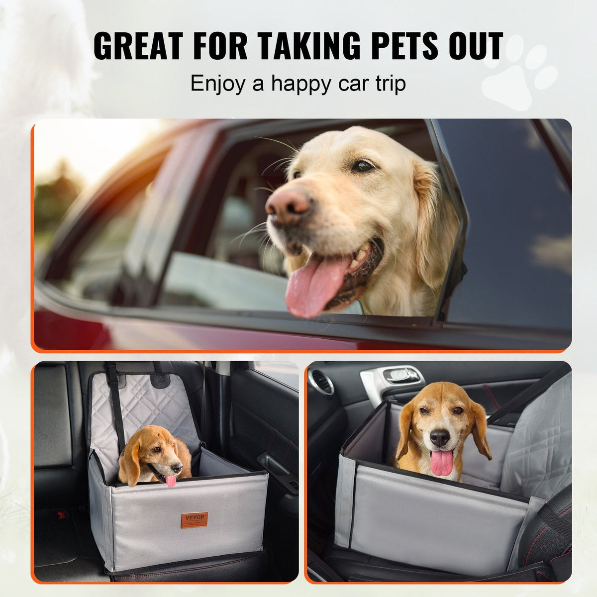 VEVOR Dog Car Seat, Dog Booster Seat for Car with  Support Frame, Pet