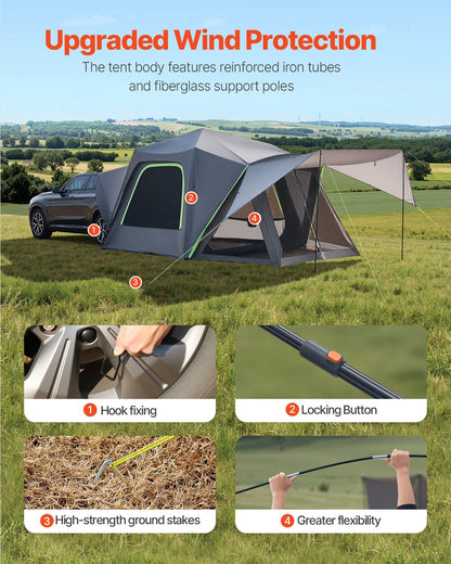 VEVOR SUV Tent for Camping, 10FT L x 10FT W, Waterproof PU2000mm