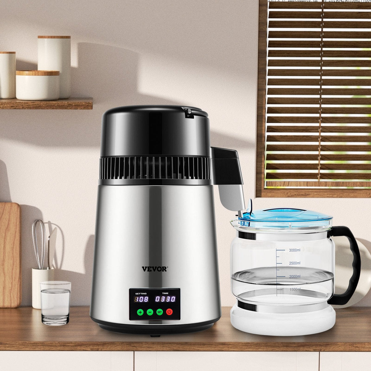 VEVOR 4L Water Distiller 1L/H Distilled Water Maker Timing & Temp