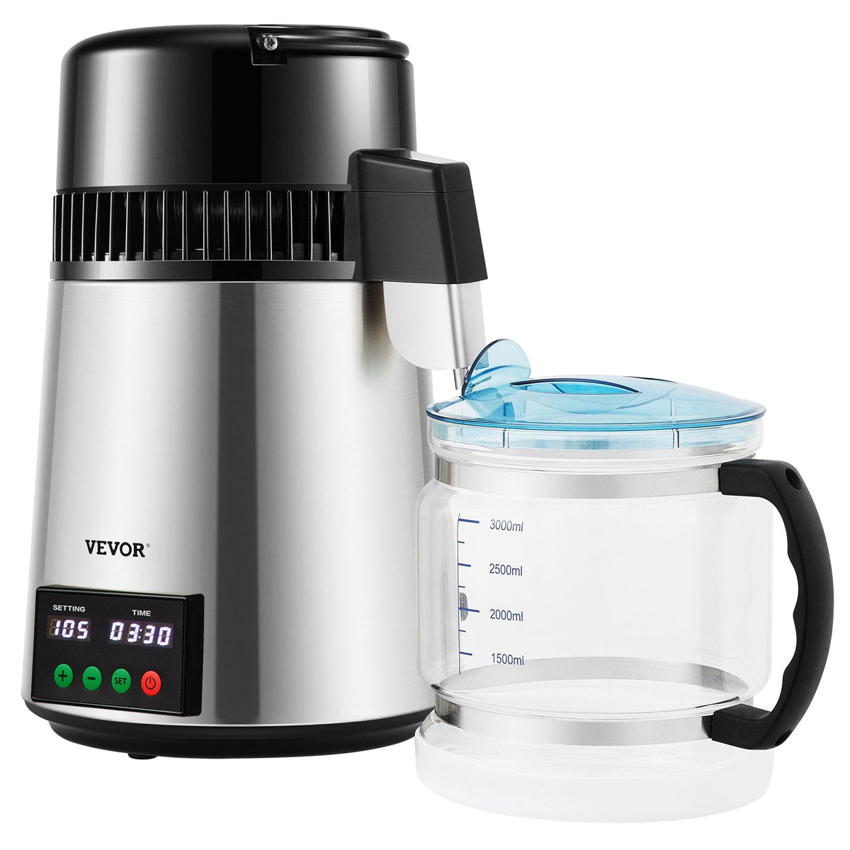 VEVOR 4L Water Distiller 1L/H Distilled Water Maker Timing & Temp