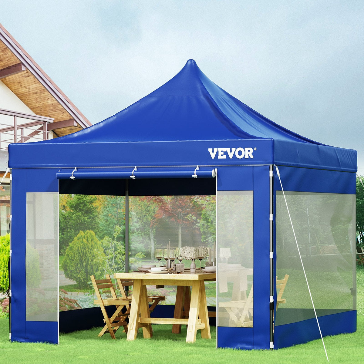 VEVOR 304.8 x 304.8 cm Pop Up Canopy Tent, Outdoor Patio Gazebo Tent