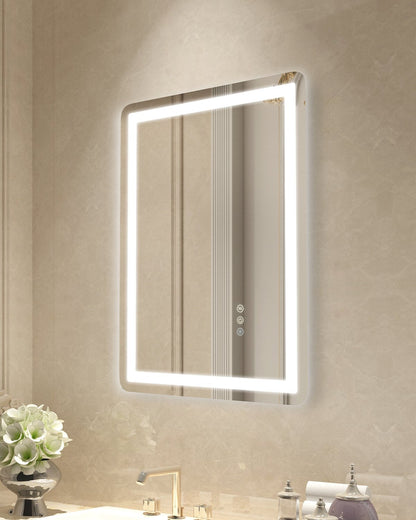 VEVOR LED Bathroom Mirror, 50 x 70 cm LED Bathroom Vanity Mirror with