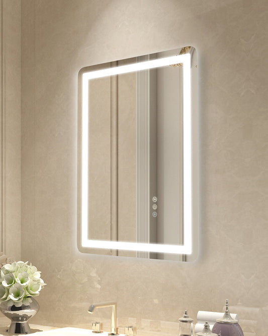 VEVOR LED Bathroom Mirror, 50 x 70 cm LED Bathroom Vanity Mirror with