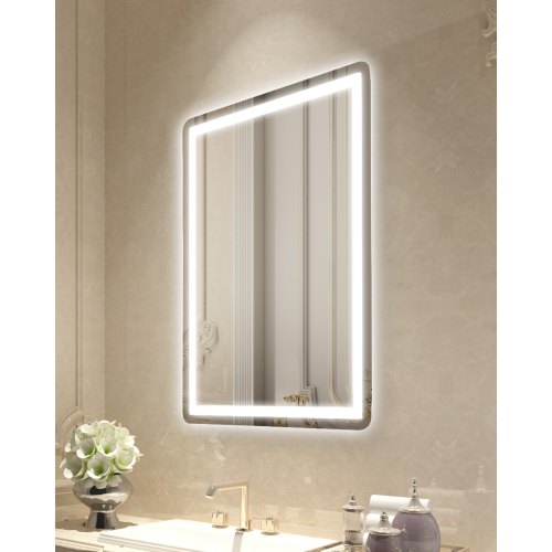 VEVOR LED Bathroom Mirror, 60 x 80 cm LED Bathroom Vanity Mirror with