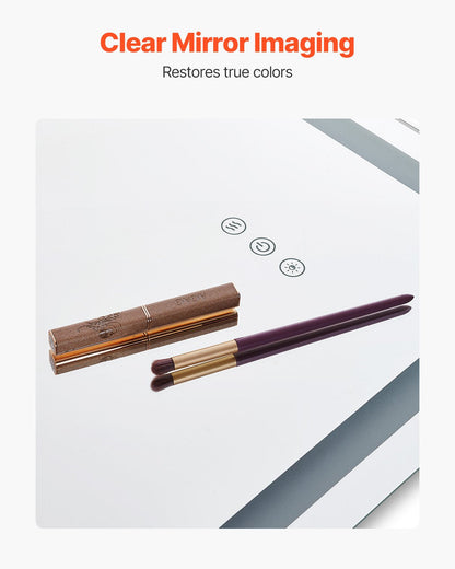 VEVOR LED Bathroom Mirror, 60 x 80 cm LED Bathroom Vanity Mirror with