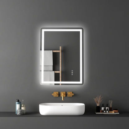 VEVOR LED Bathroom Mirror, 60 x 80 cm LED Bathroom Vanity Mirror with