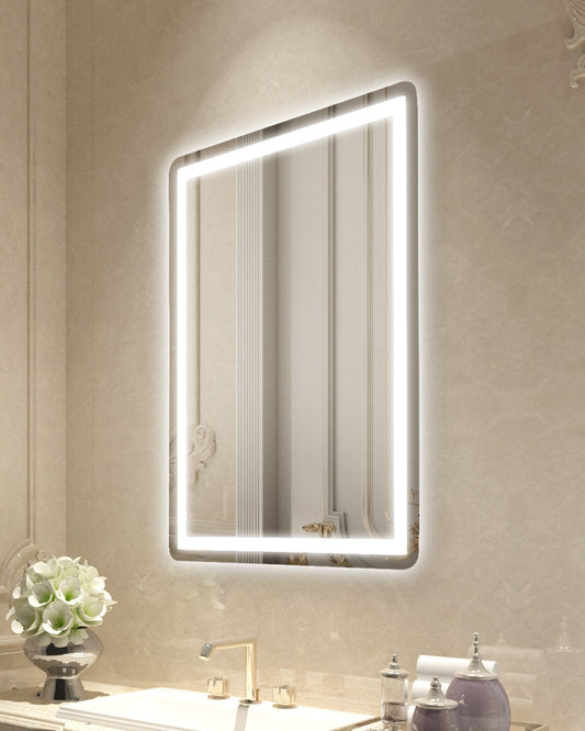 VEVOR LED Bathroom Mirror, 60 x 80 cm LED Bathroom Vanity Mirror with