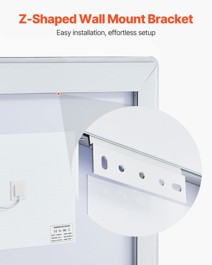 VEVOR LED Bathroom Mirror, 70 x 100 cm LED Bathroom Vanity Mirror with
