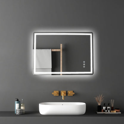 VEVOR LED Bathroom Mirror, 70 x 100 cm LED Bathroom Vanity Mirror with
