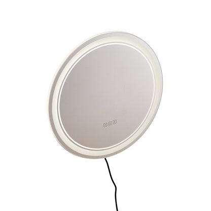 VEVOR LED Bathroom Mirror, 60 cm LED Bathroom Round Vanity Mirror with