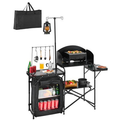 VEVOR Camping Kitchen Table, Outdoor Camp Cooking Table, Aluminum
