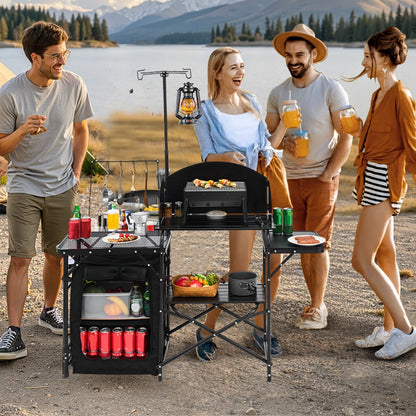 VEVOR Camping Kitchen Table, Outdoor Camp Cooking Table, Aluminum