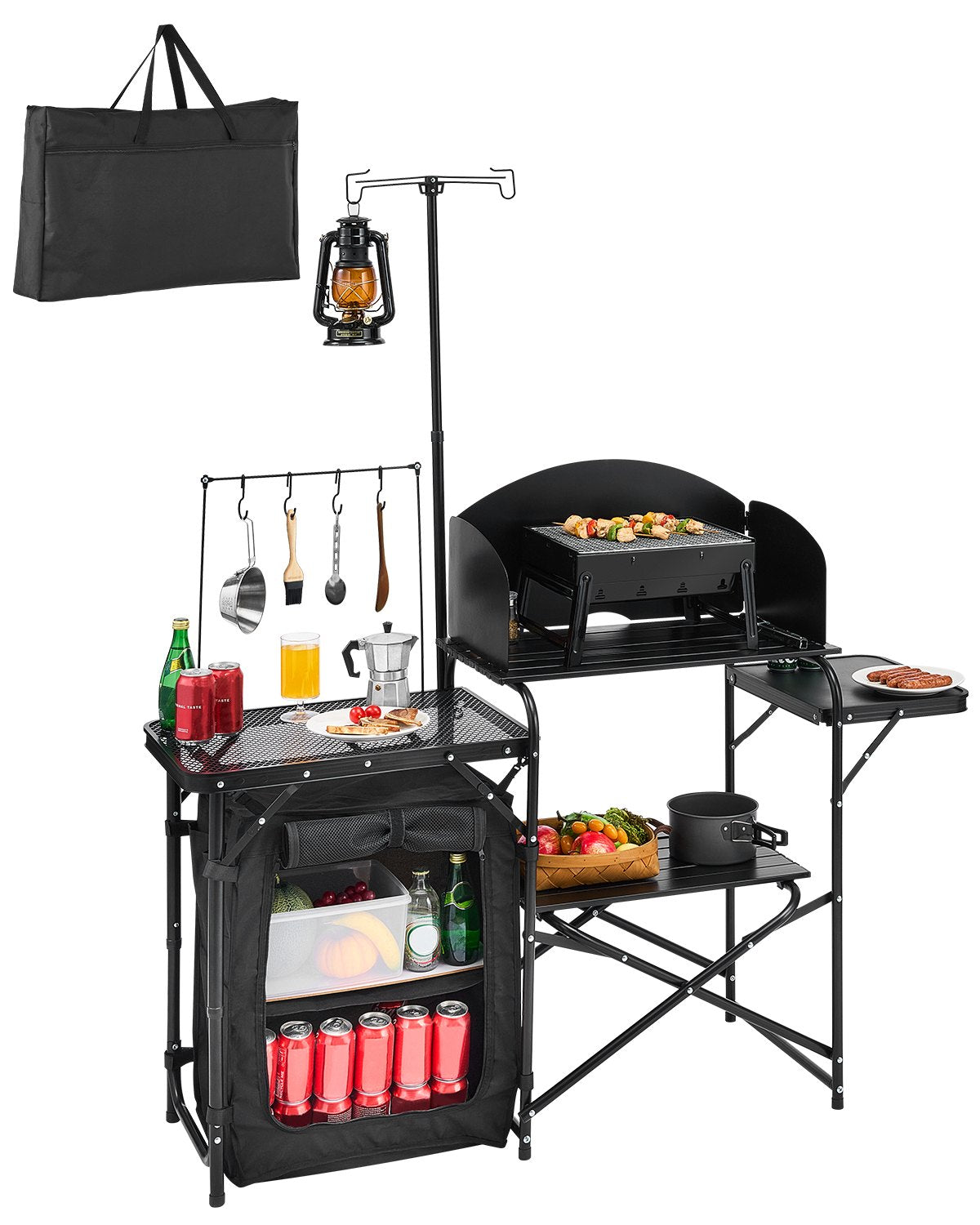 VEVOR Camping Kitchen Table, Outdoor Camp Cooking Table, Aluminum