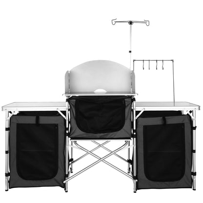 VEVOR Camping Kitchen Table, Folding Outdoor Cooking Table with