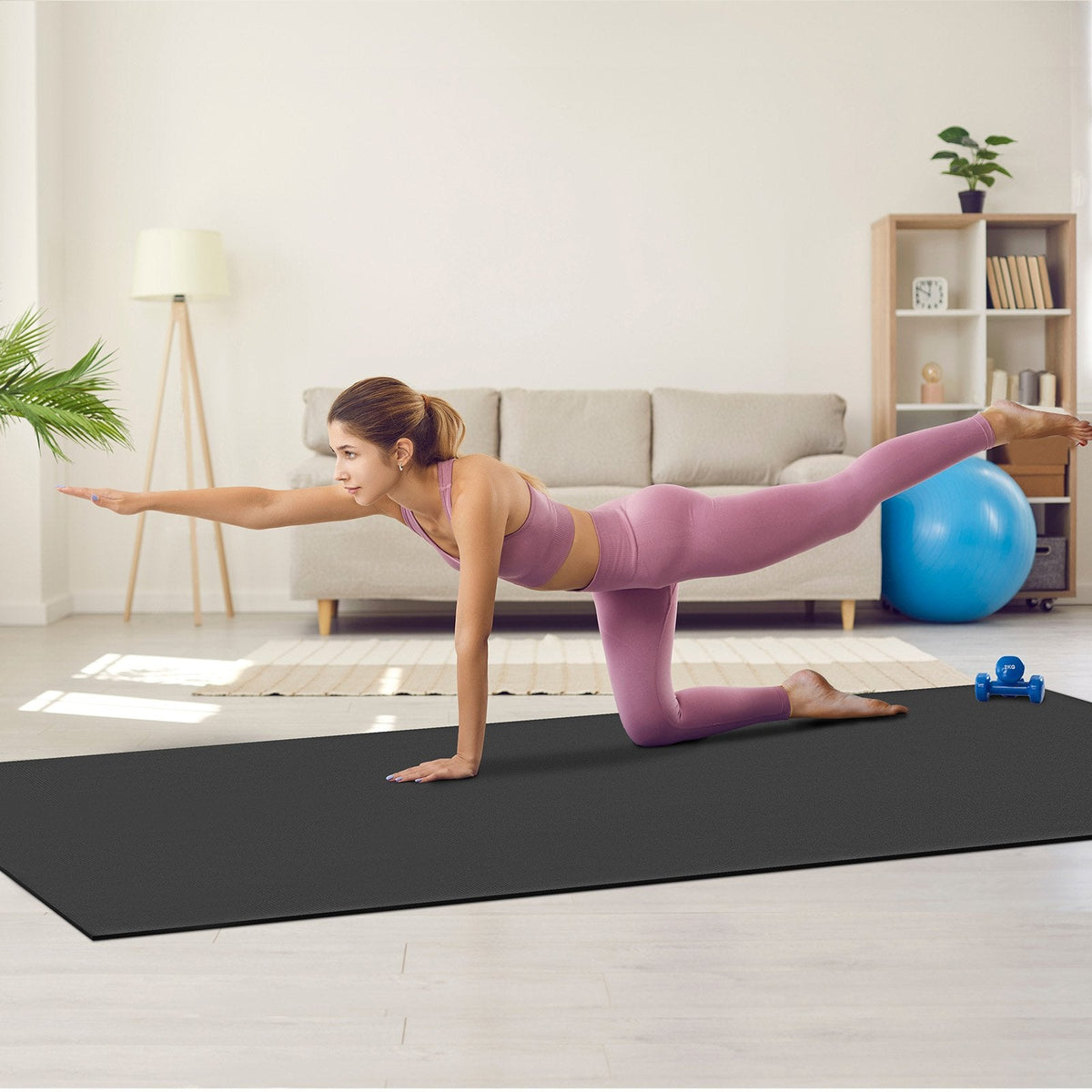 VEVOR Exercise Mat Non Slip Yoga Mat Gym Fitness Pilate Workout Mat
