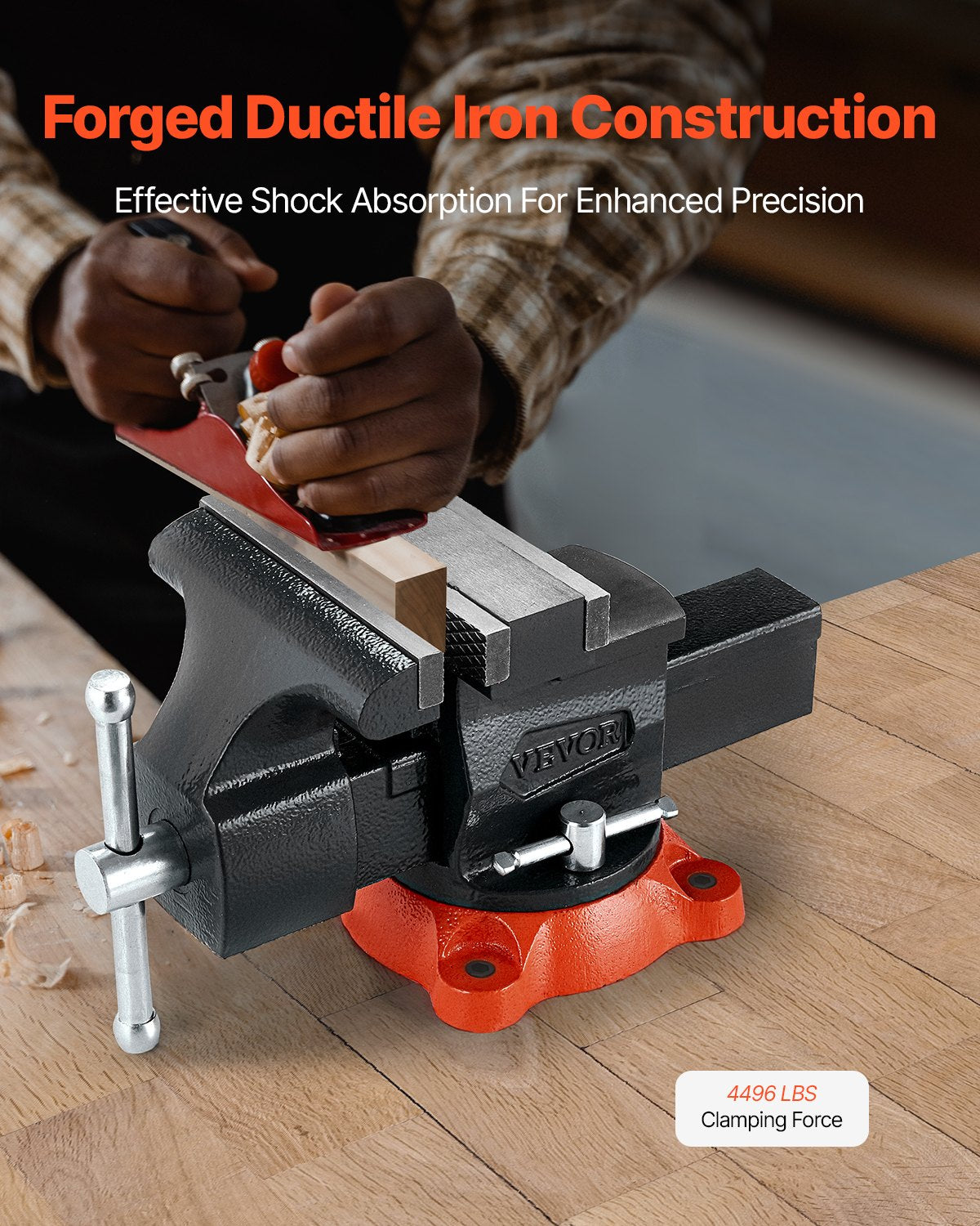 VEVOR Bench Vise, 140 mm(5.5") Jaw Width, 140 mm(5.5") Max Jaw Opening