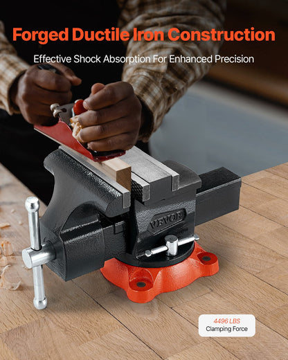 VEVOR Bench Vise, 140 mm(5.5") Jaw Width, 140 mm(5.5") Max Jaw Opening