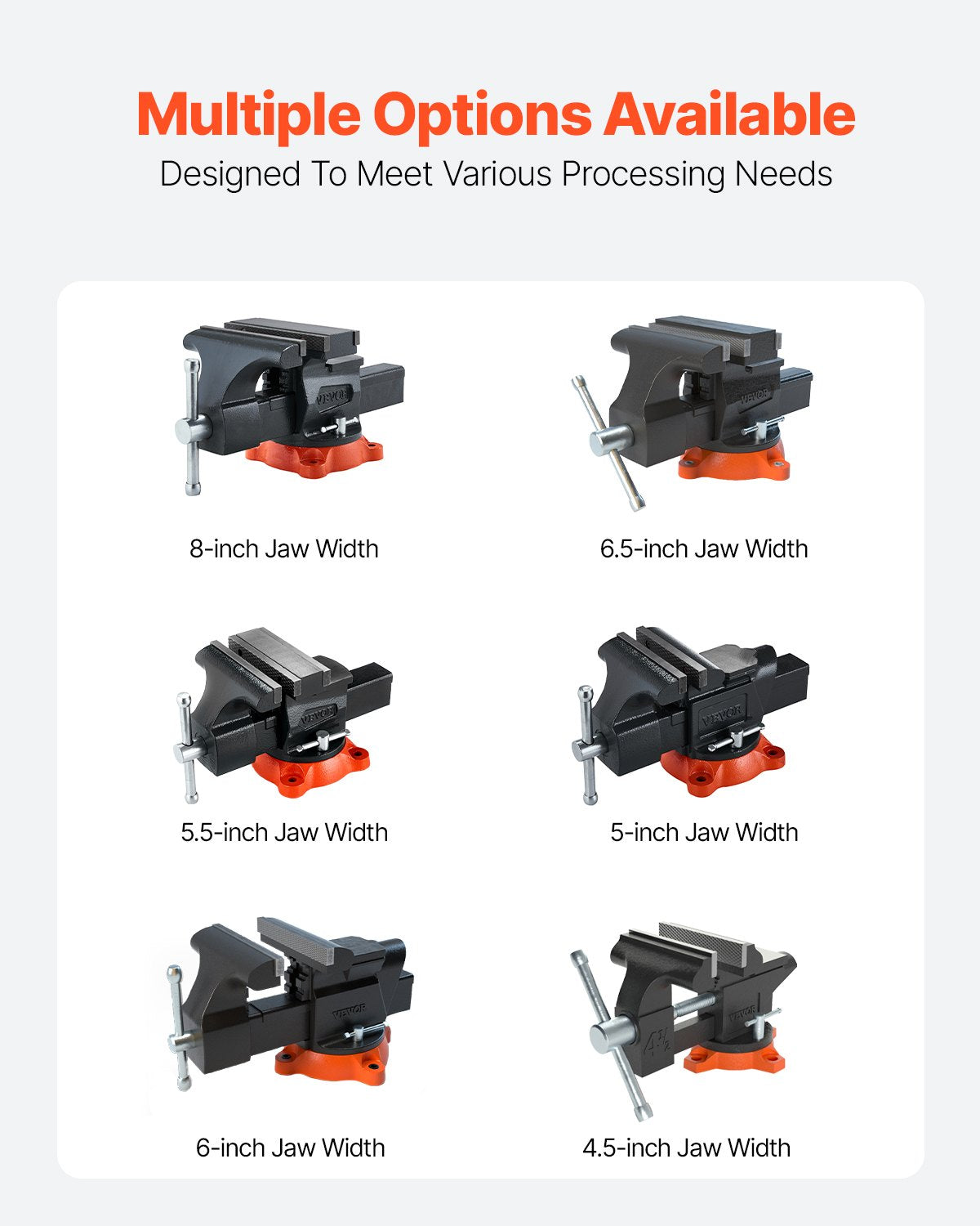 VEVOR Bench Vise, 140 mm(5.5") Jaw Width, 140 mm(5.5") Max Jaw Opening