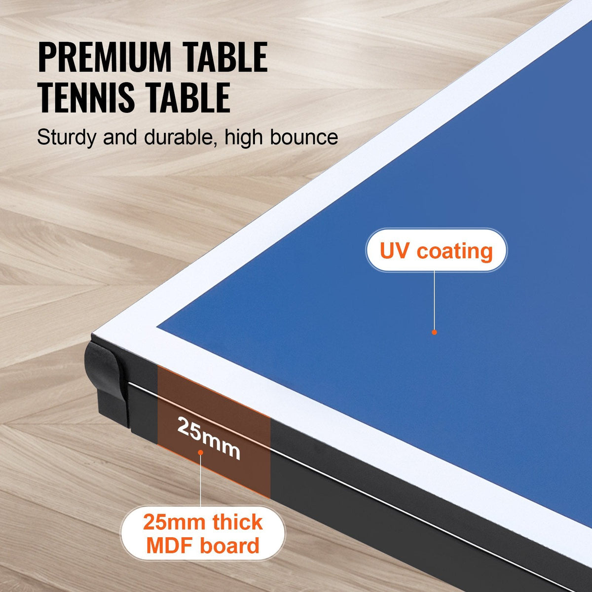 VEVOR Ping Pong Table, Professional Table Tennis Game, Indoor MDF