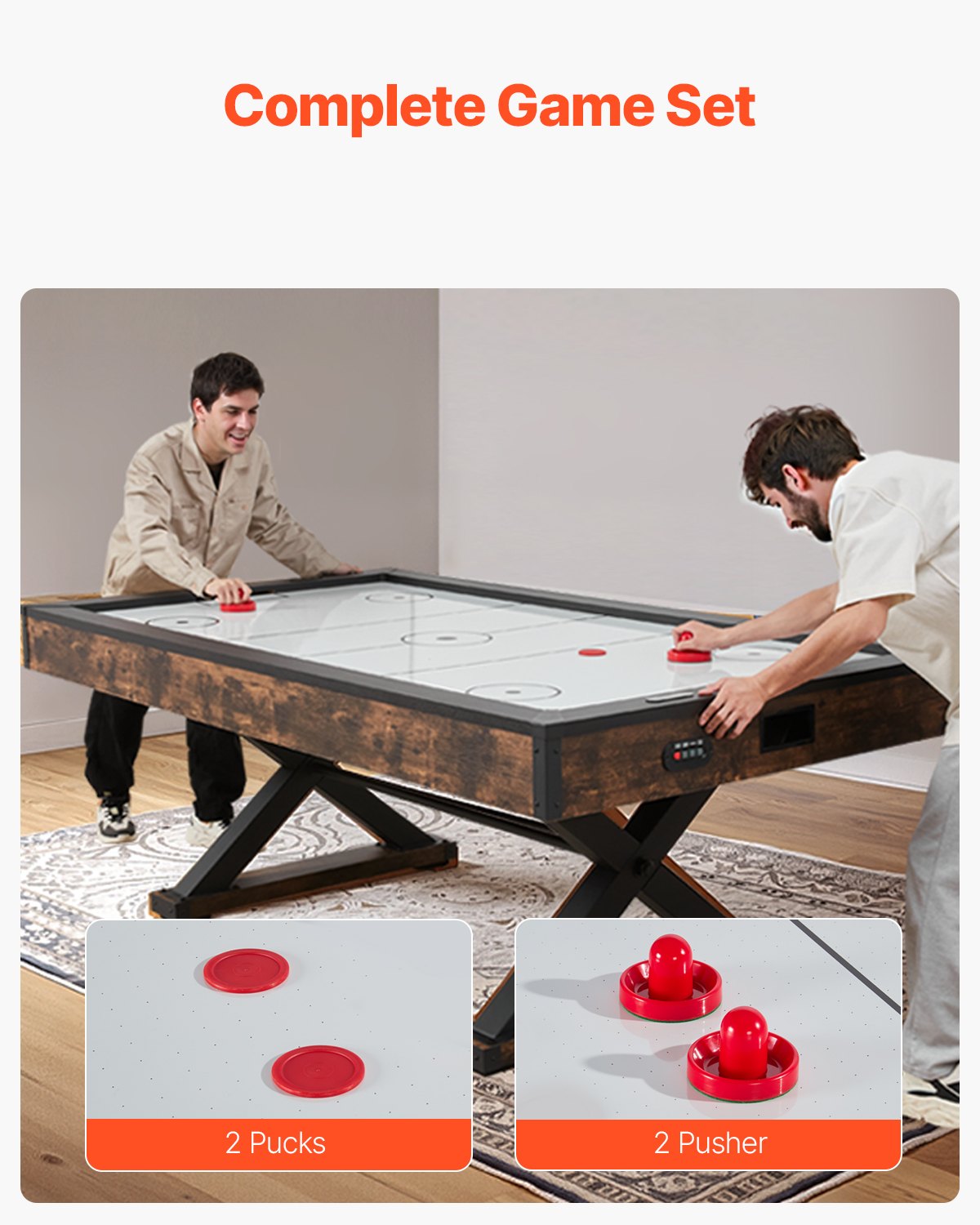 VEVOR 84" Air Hockey Table, Indoor Arcade Table Gaming Set with 2