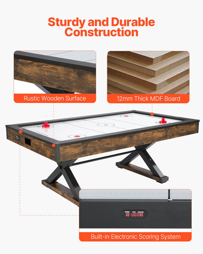 VEVOR 84" Air Hockey Table, Indoor Arcade Table Gaming Set with 2