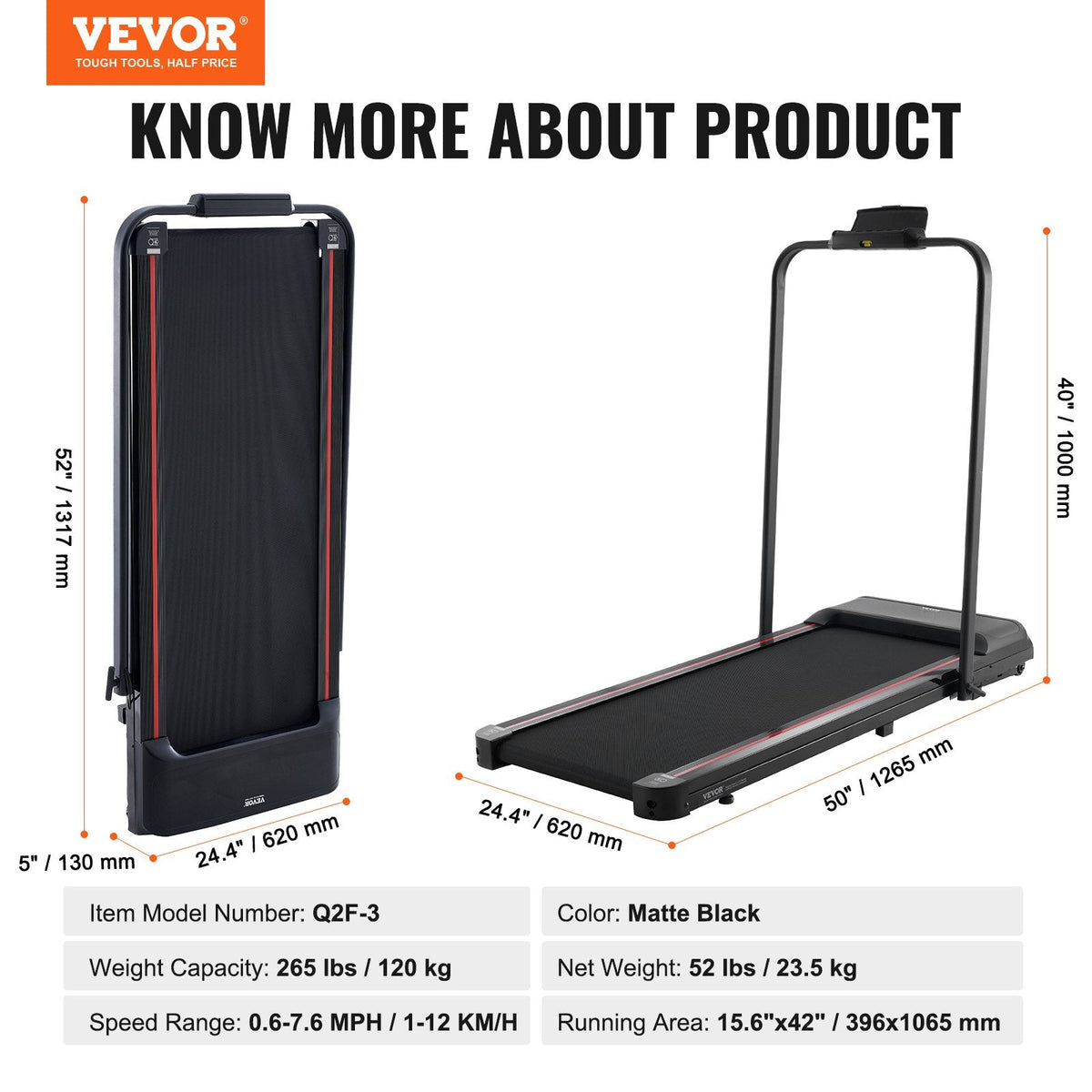 VEVOR Walking Pad, Under Desk Treadmill for Home Office, Working