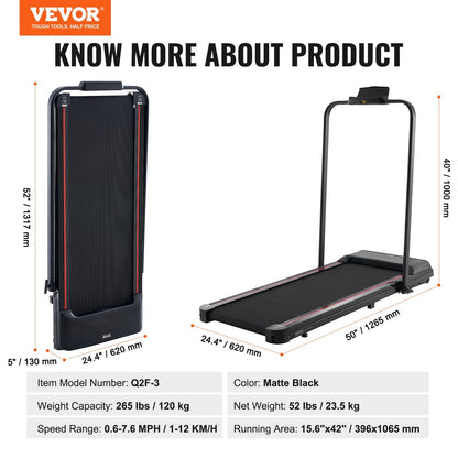 VEVOR Walking Pad, Under Desk Treadmill for Home Office, Working