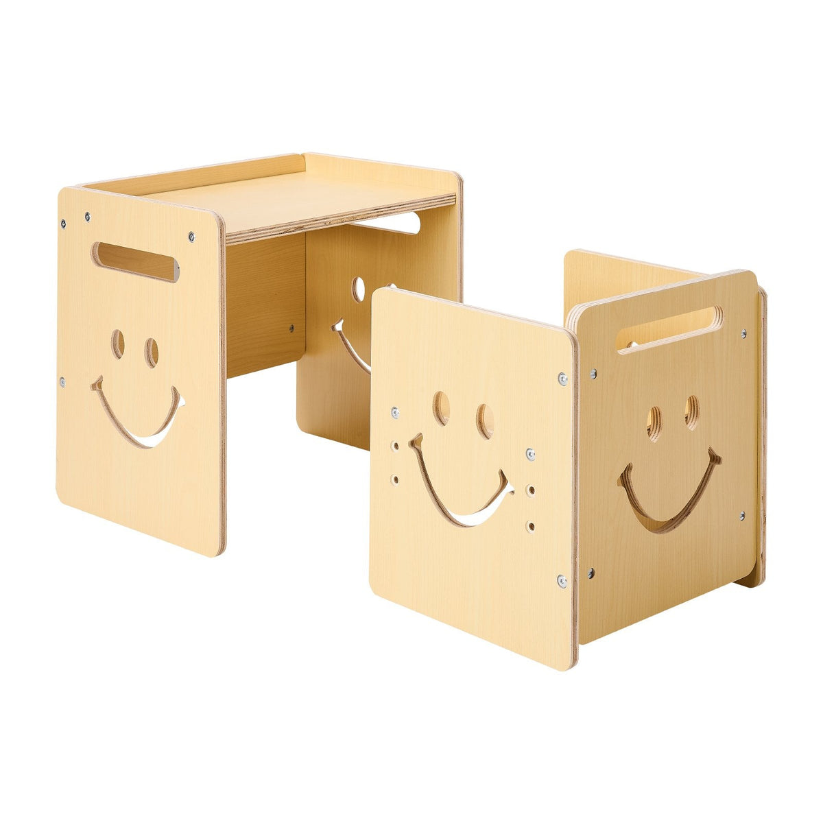 VEVOR Montessori Weaning Table and Chair Set, 3 In 1 Wooden Toddler