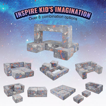 VEVOR Kids Couch, 4Pcs Toddler Couch Sofa Bed, Kids Chair Seat