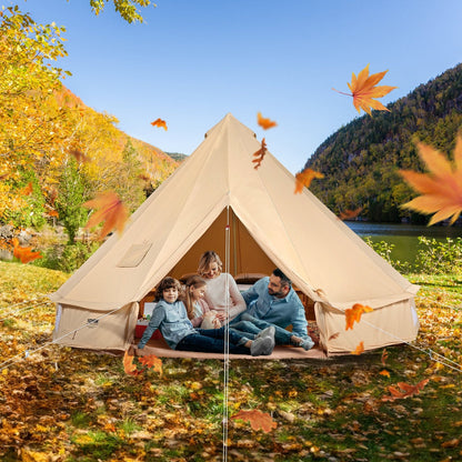 VEVOR Canvas Bell Tent, 4 Seasons 3 m/9.8ft Yurt Tent, Canvas Tent for