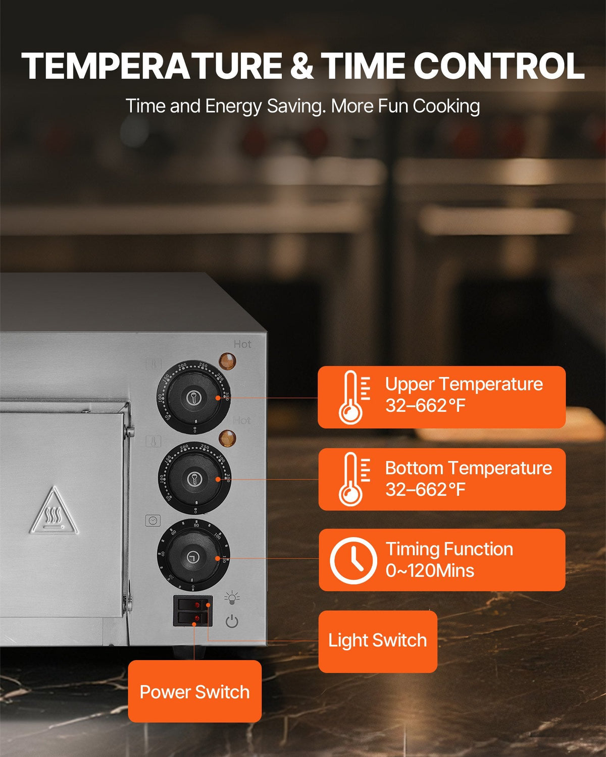 VEVOR Commercial Countertop Pizza Oven Electric Pizza Oven for 35.56