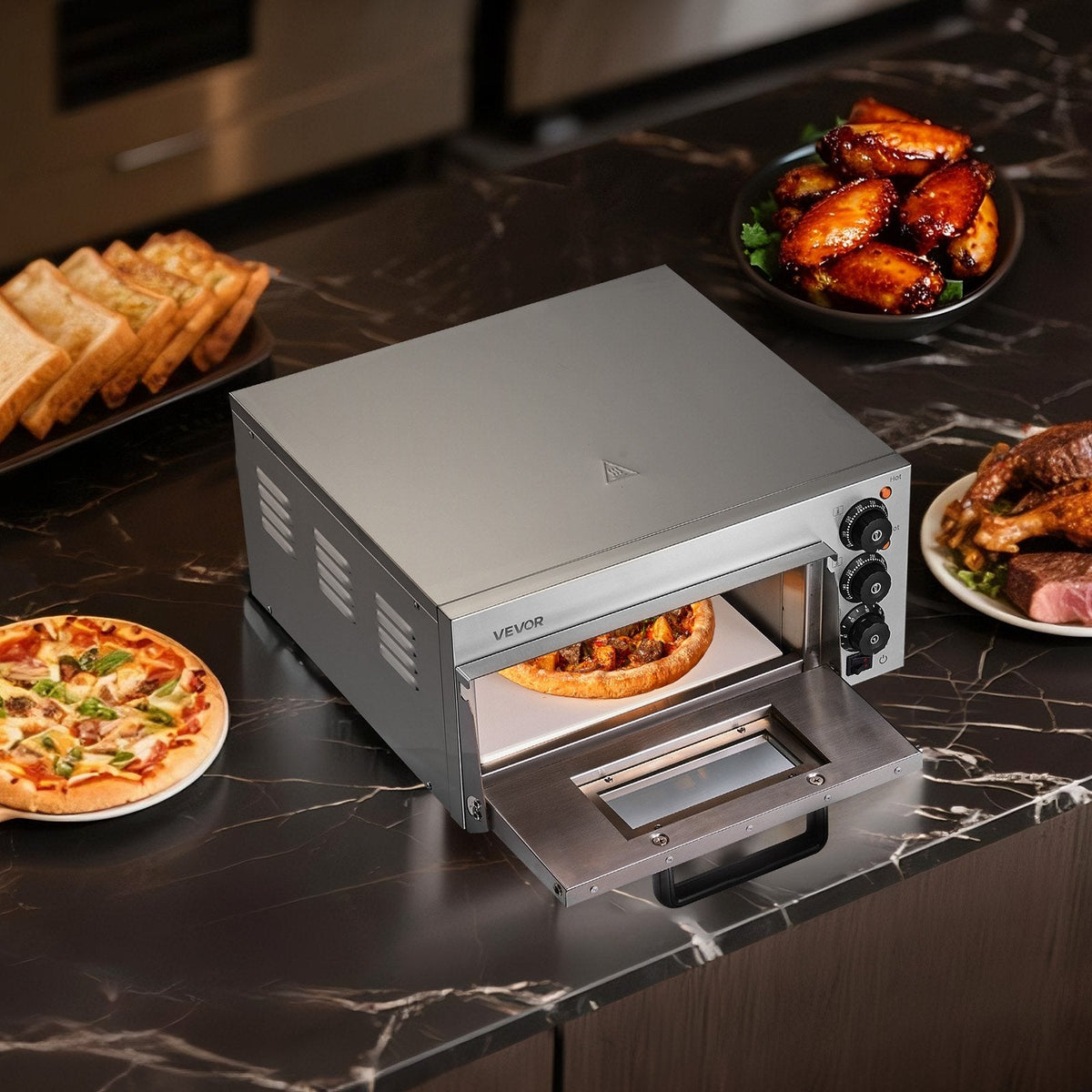 VEVOR Commercial Countertop Pizza Oven Electric Pizza Oven for 35.56