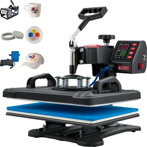 VEVOR Heat Press, 5 in 1 Heat Press Machine 30.48 x 38.1 cm, Clamshell