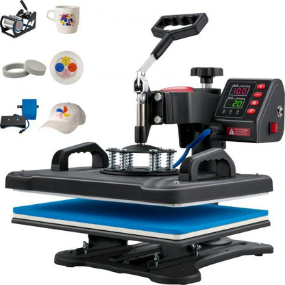 VEVOR Heat Press, 5 in 1 Heat Press Machine 30.48 x 38.1 cm, Clamshell