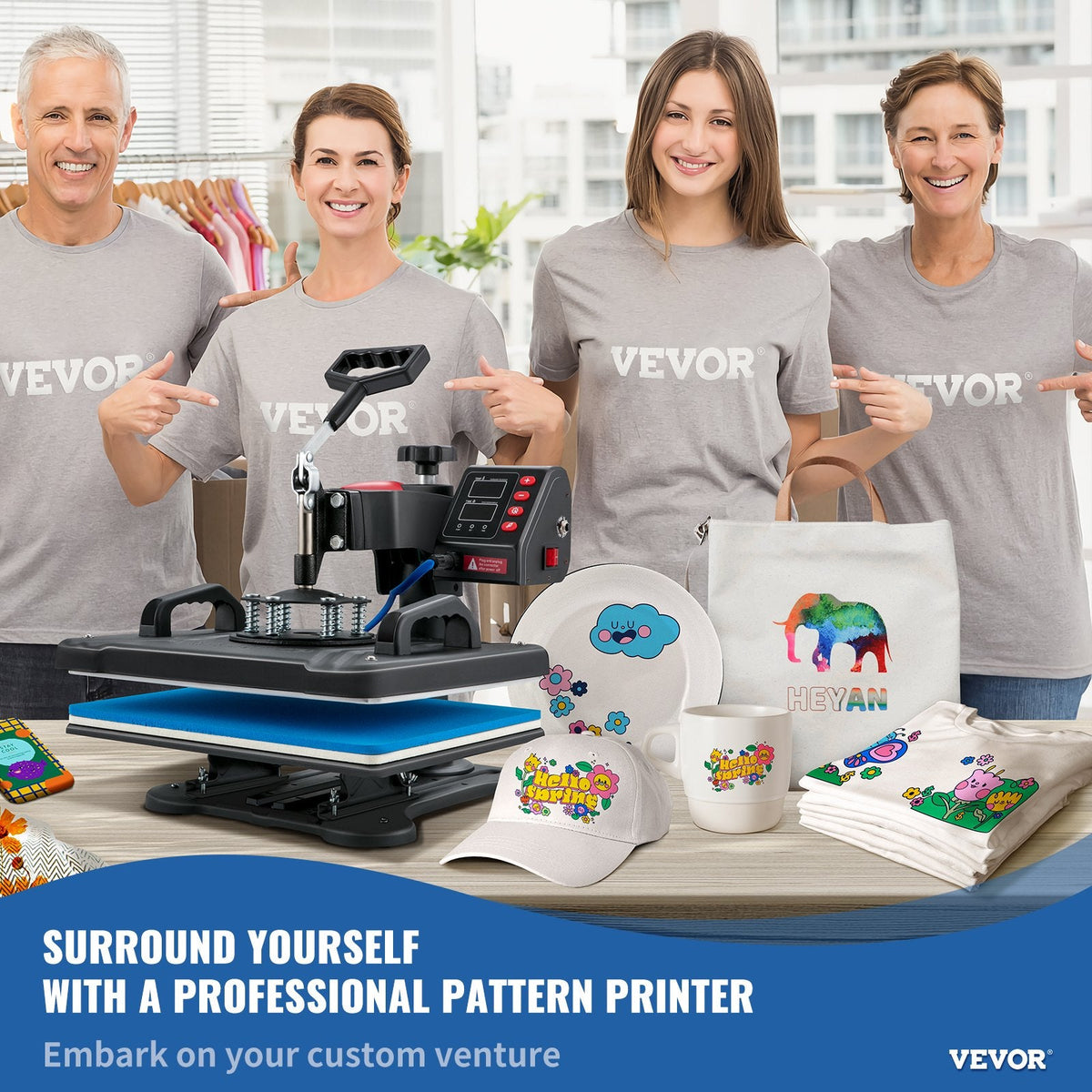 VEVOR Heat Press, 5 in 1 Heat Press Machine 30.48 x 38.1 cm, Clamshell
