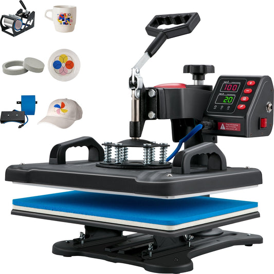 VEVOR Heat Press, 5 in 1 Heat Press Machine 30.48 x 38.1 cm, Clamshell